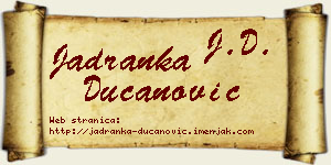 Jadranka Ducanović vizit kartica